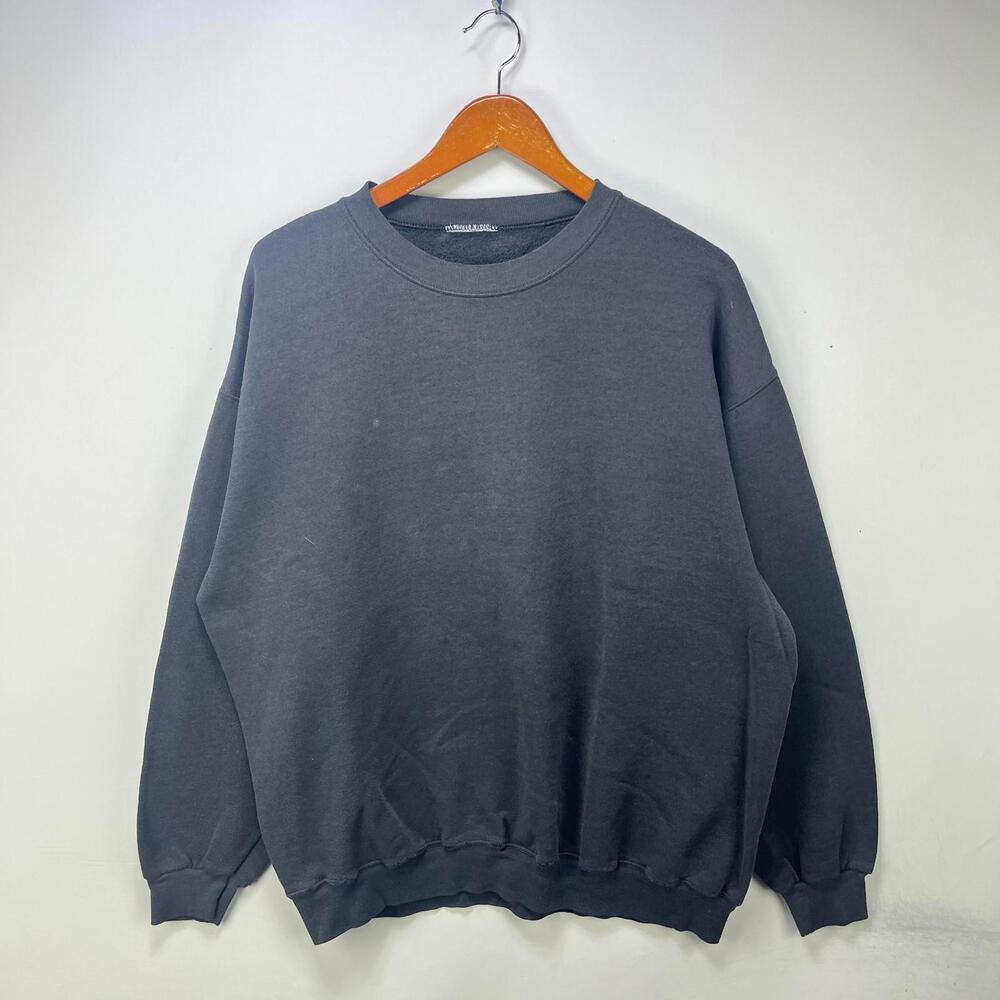 Vintage 90s Sun Faded Blank Black Sweatshirt XL 2XL